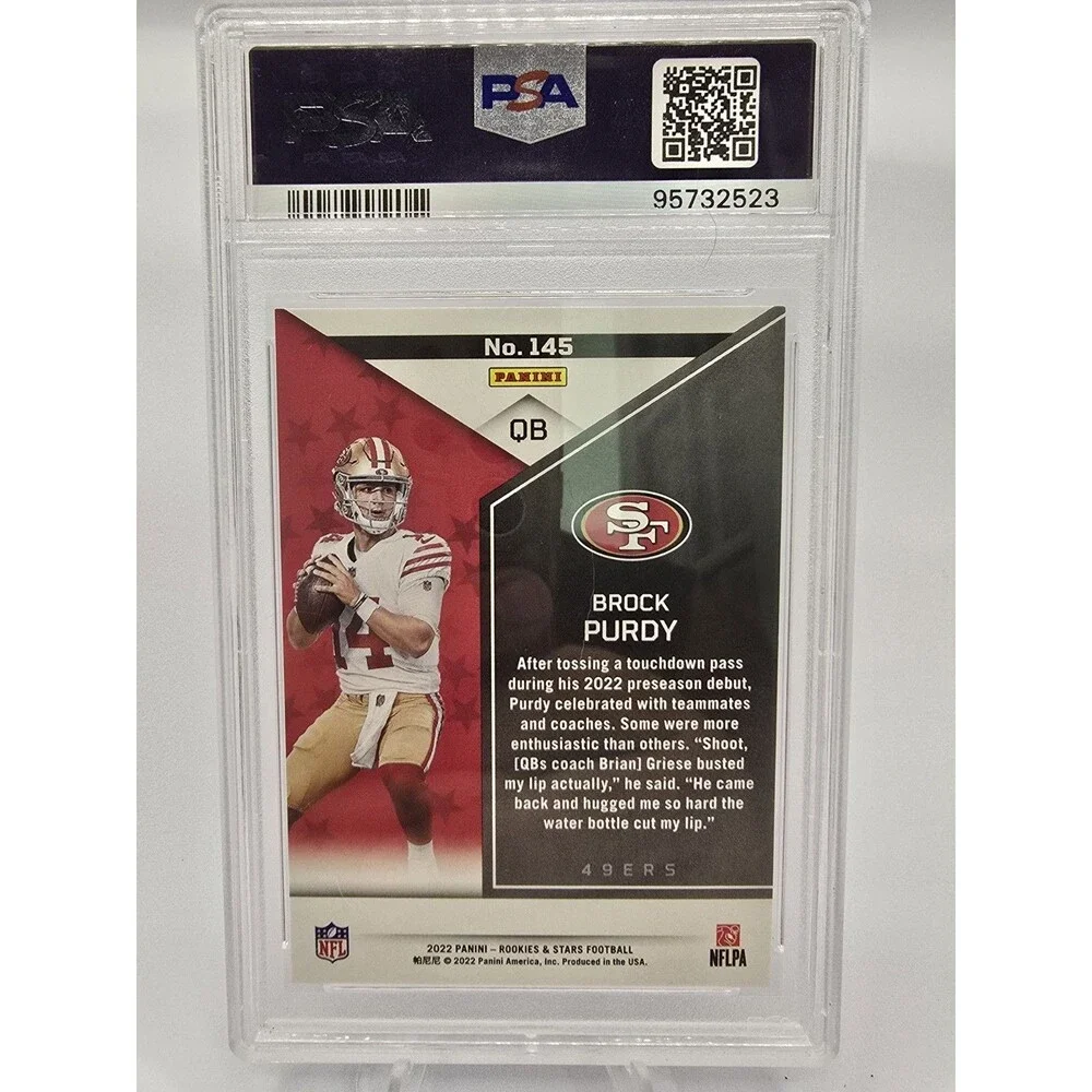 2022 Panini Rookies & Stars Brock Purdy Red Blue Parallel RC /35 #145 PSA 9 MINT